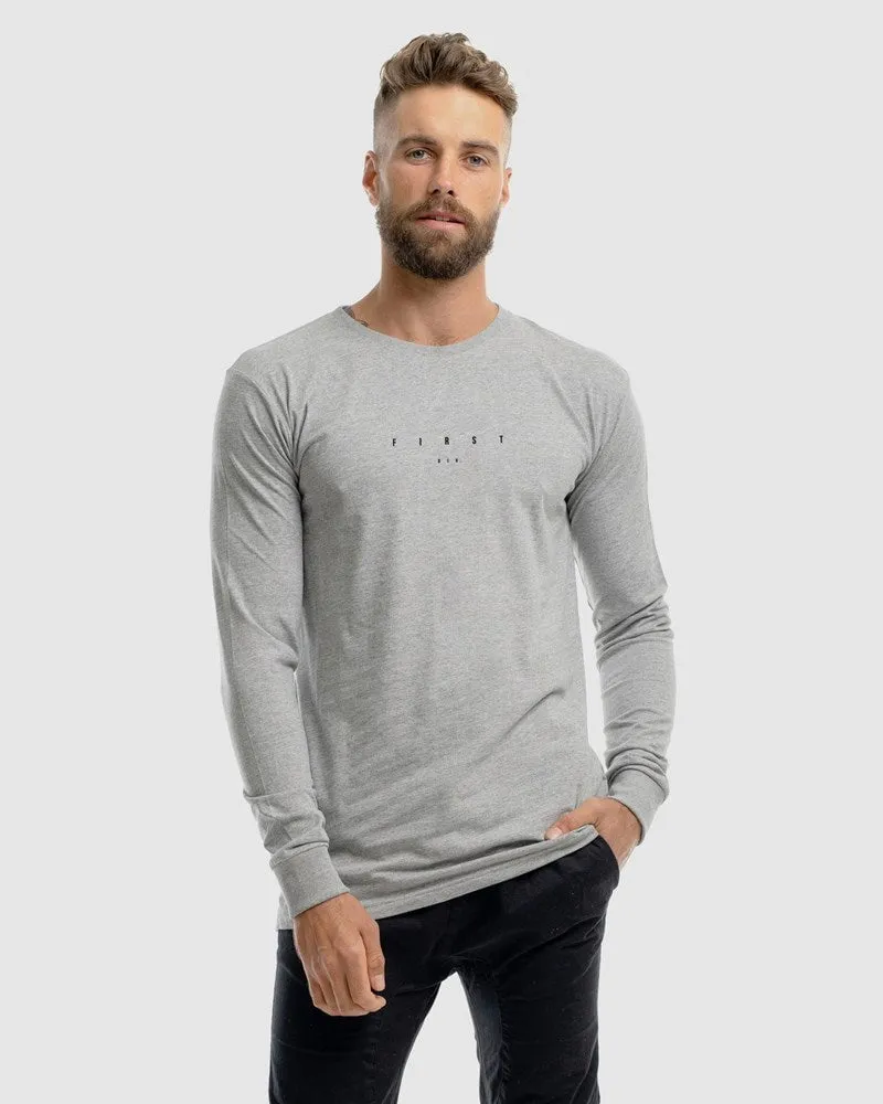 Mens Stature Long Sleeve Tee - Marle Grey