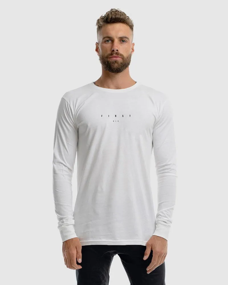 Mens Stature Long Sleeve Tee - White