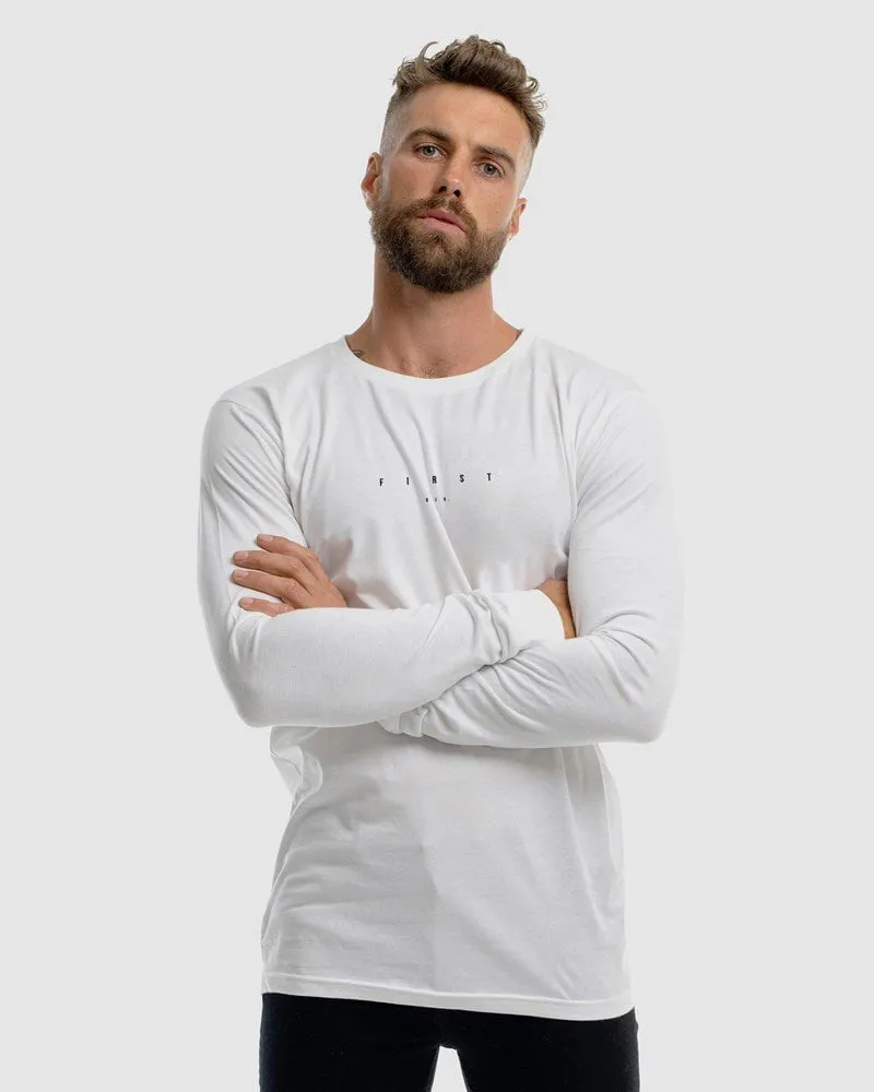 Mens Stature Long Sleeve Tee - White