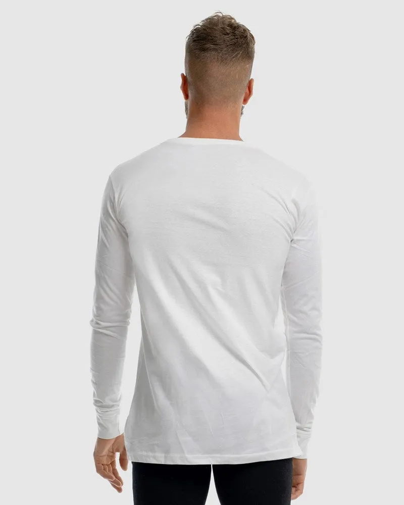 Mens Stature Long Sleeve Tee - White