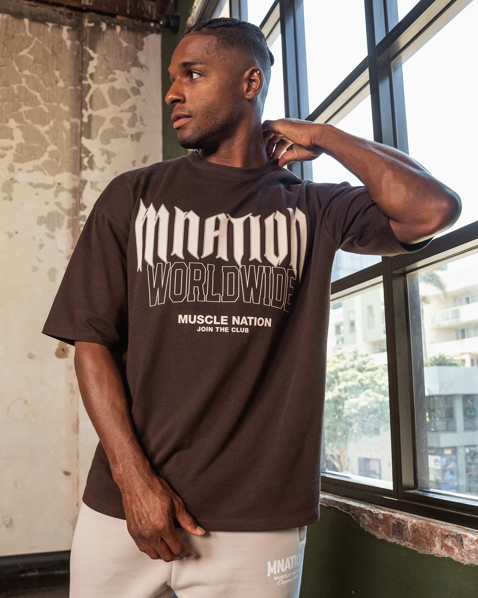 Metal Oversized Tee - Cocoa