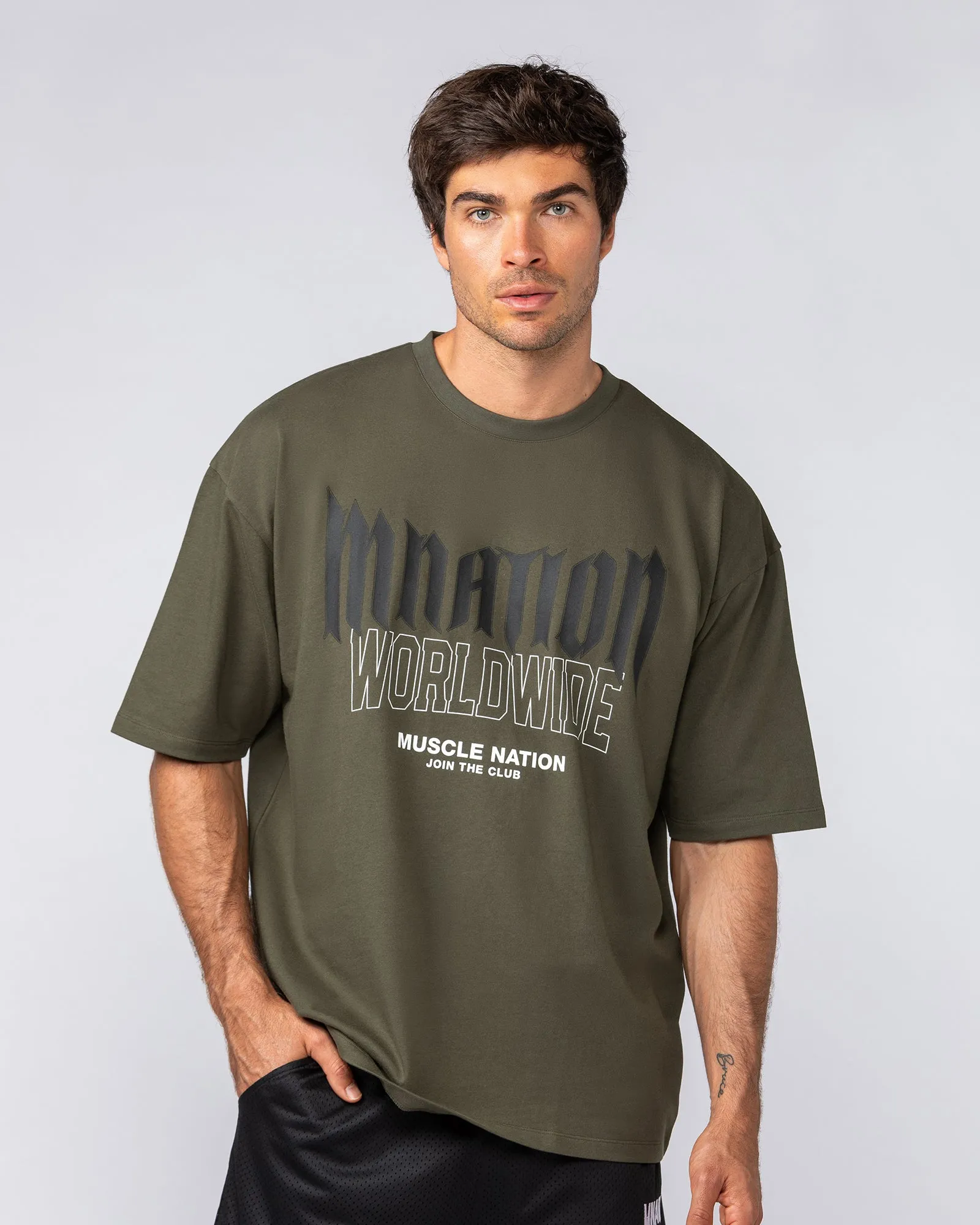 Metal Oversized Tee - Dark Khaki