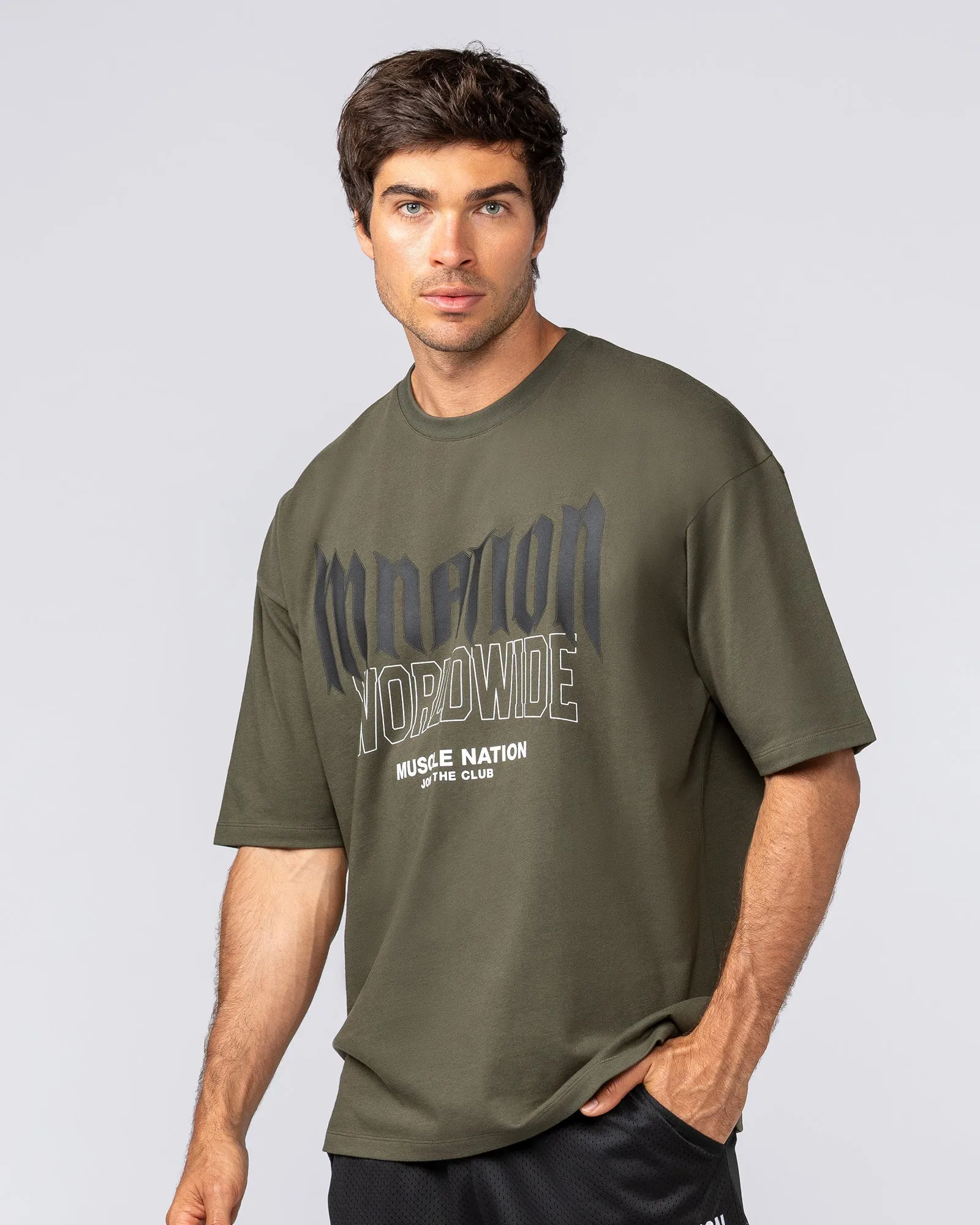 Metal Oversized Tee - Dark Khaki