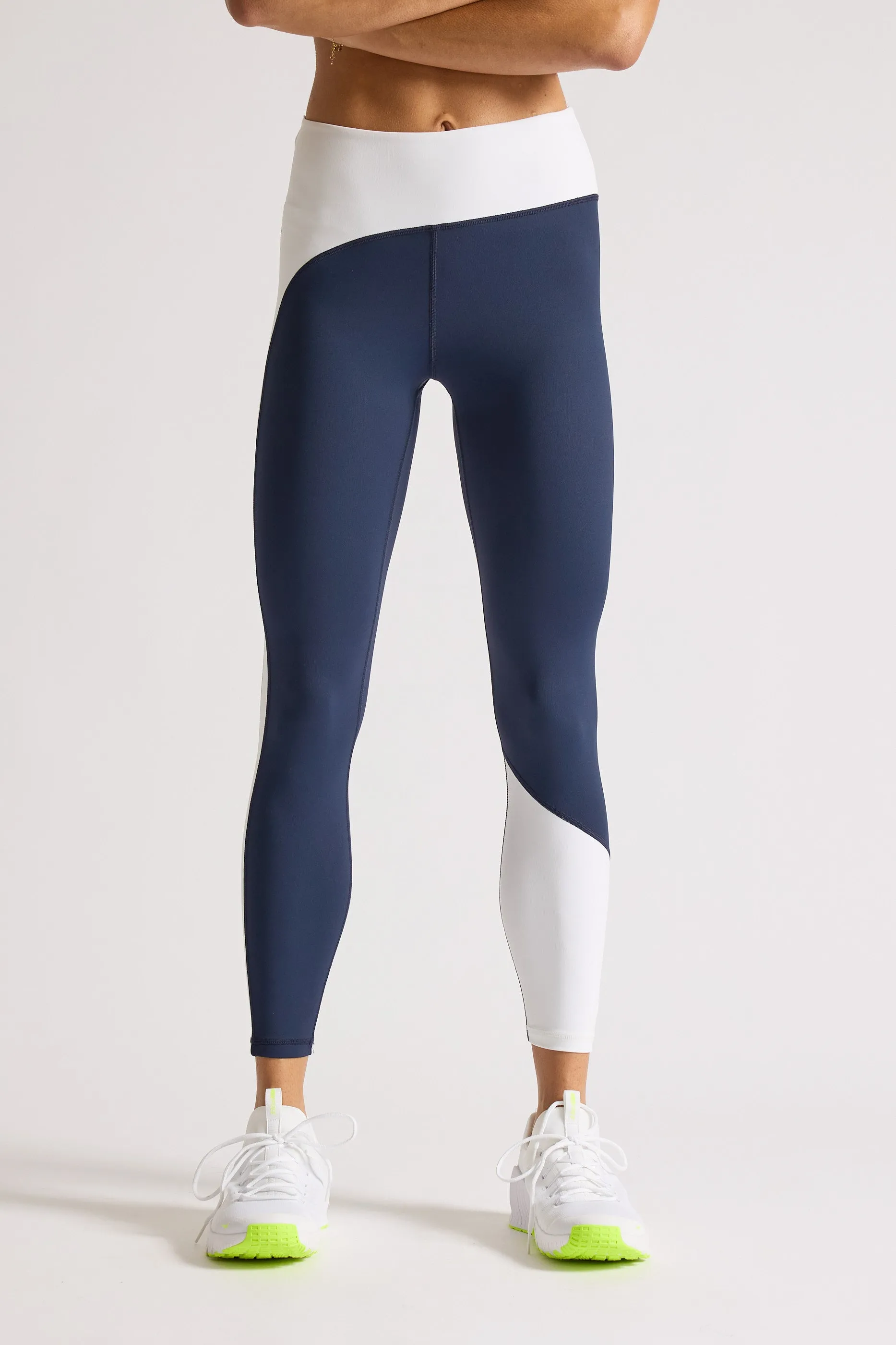 Navy White Stripe - Leggings
