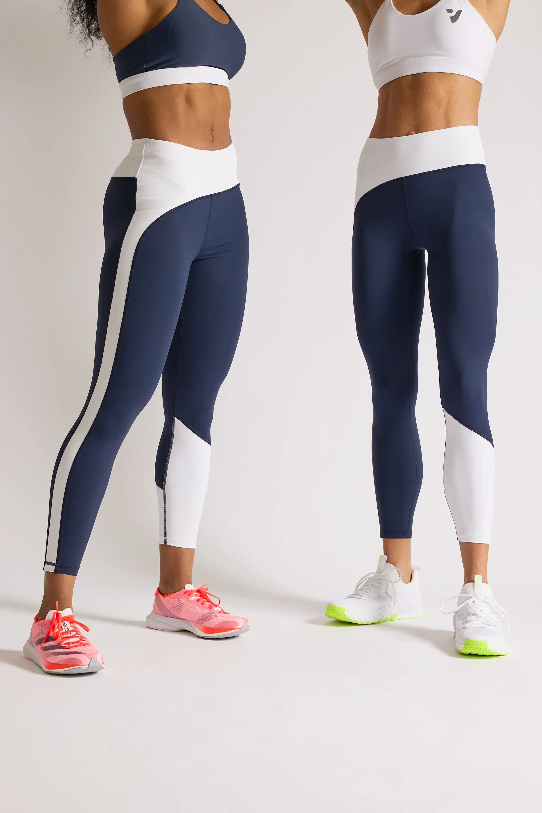 Navy White Stripe - Leggings