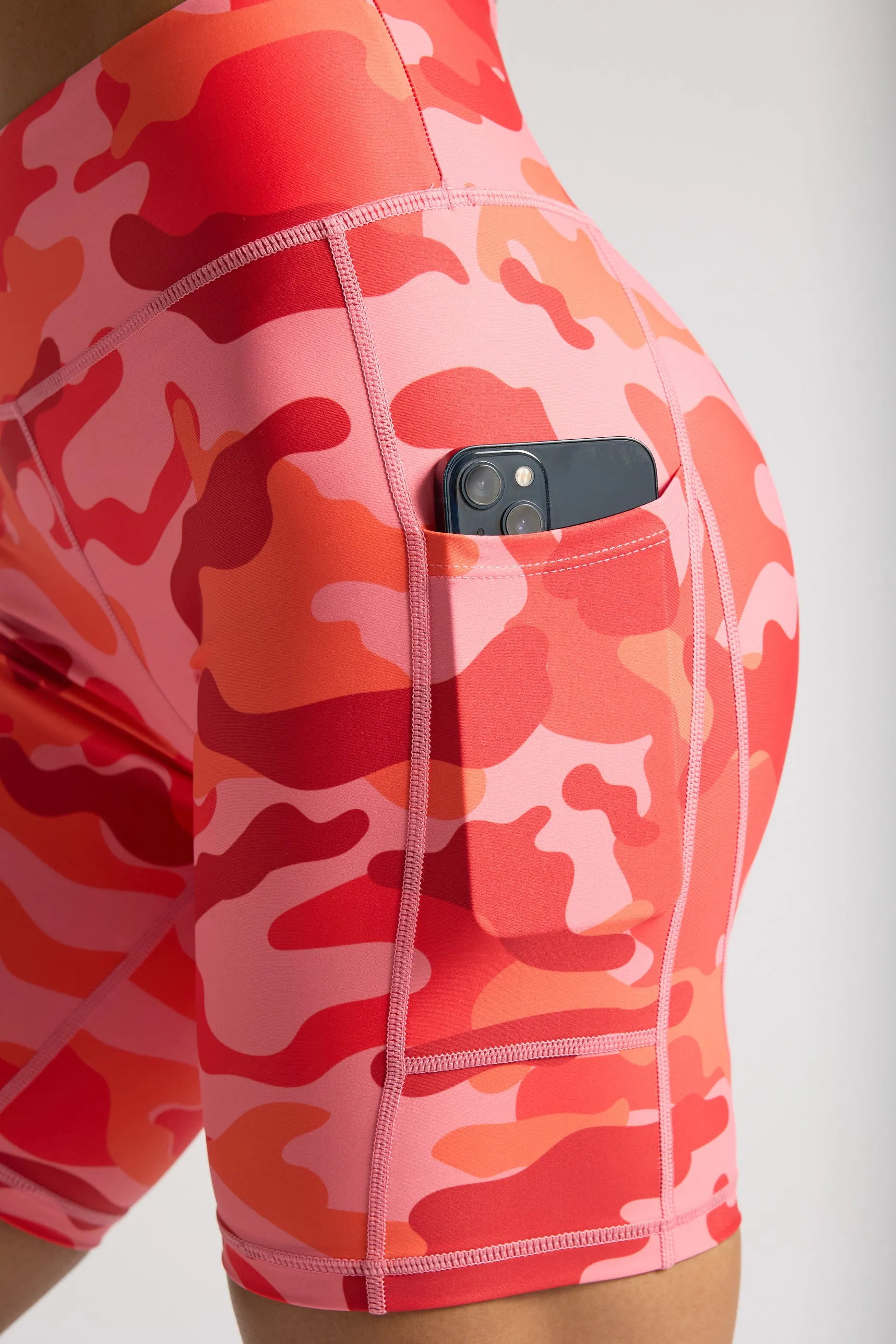 Orange Camo Biker Shorts 8??