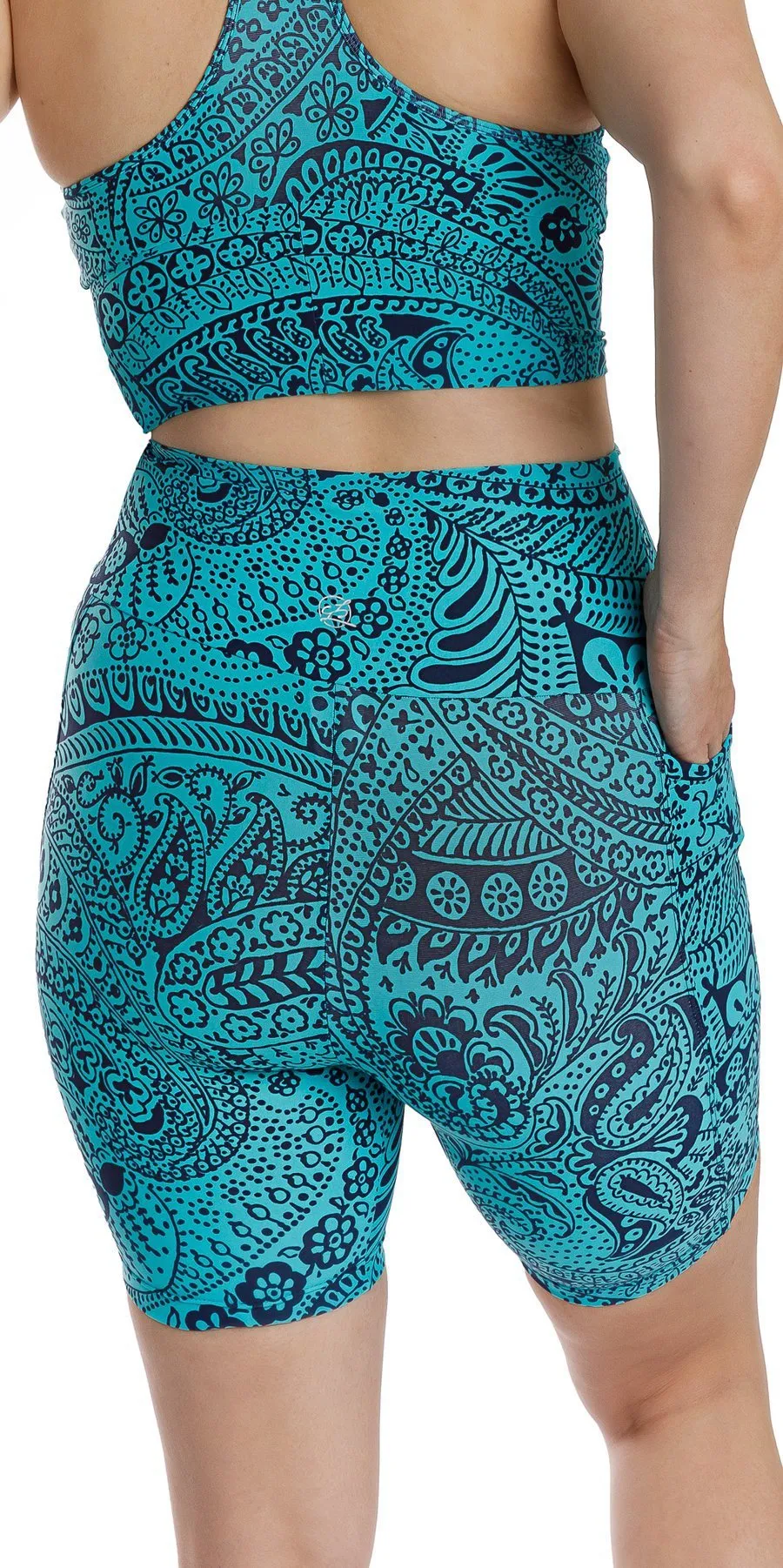 Paisley Tide Eco Midi Shorts with Pockets