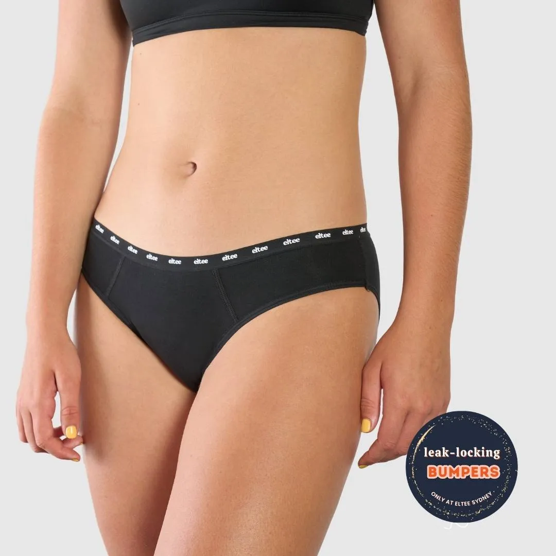 Period Undies for Girls with Bumpers (Black)