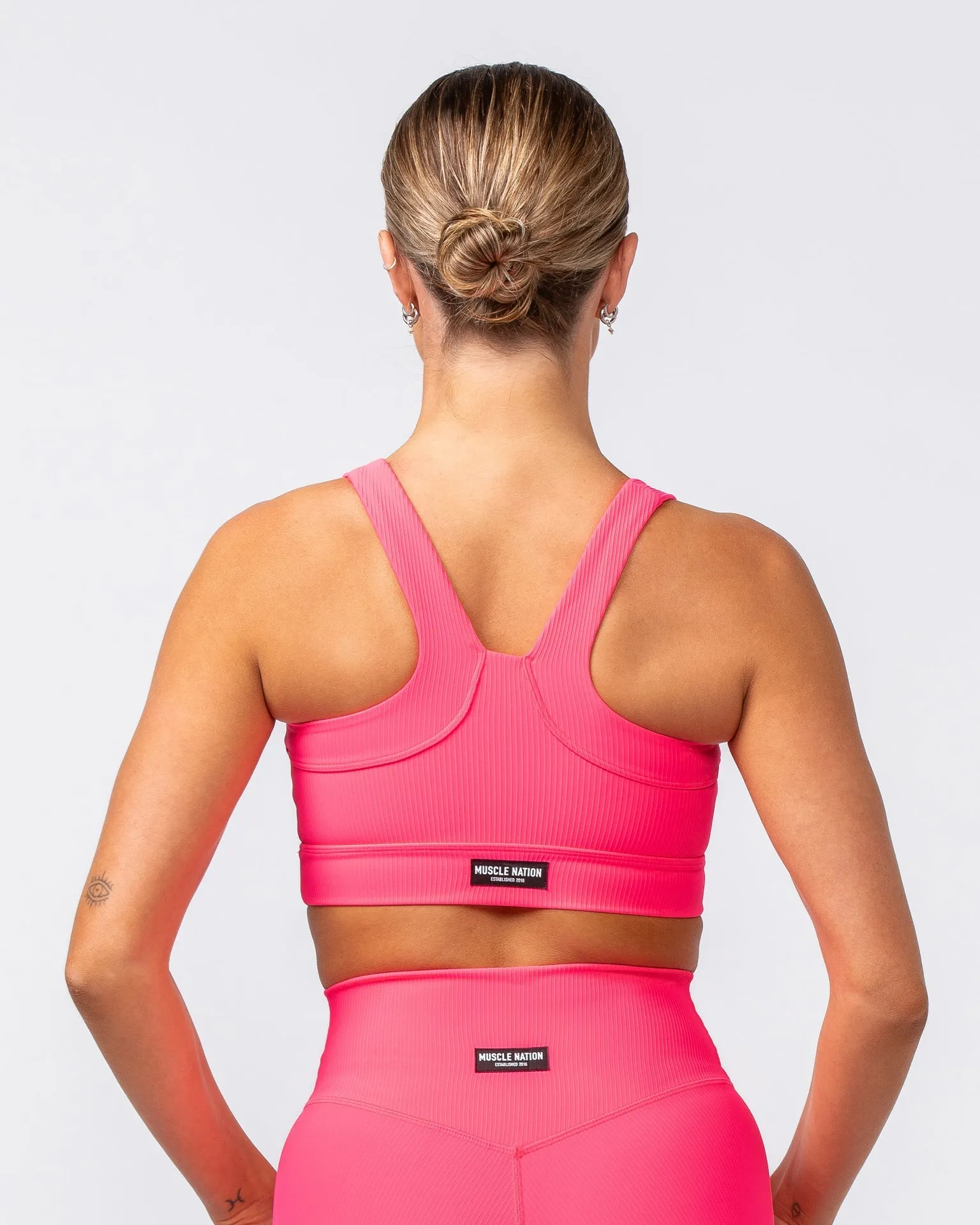 Rebound Rib Bra - Neon Pink