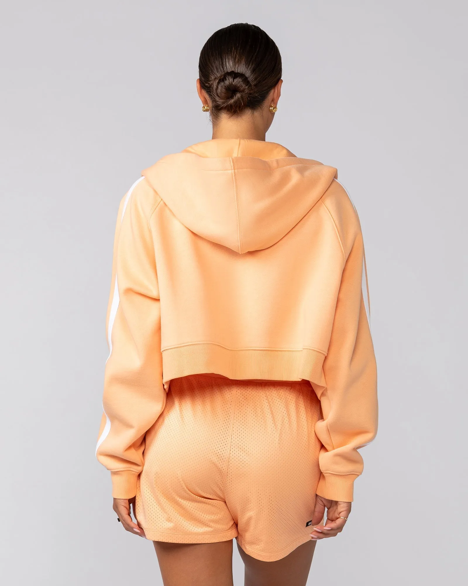 Recoup Cropped Zip Up Hoodie - Melon