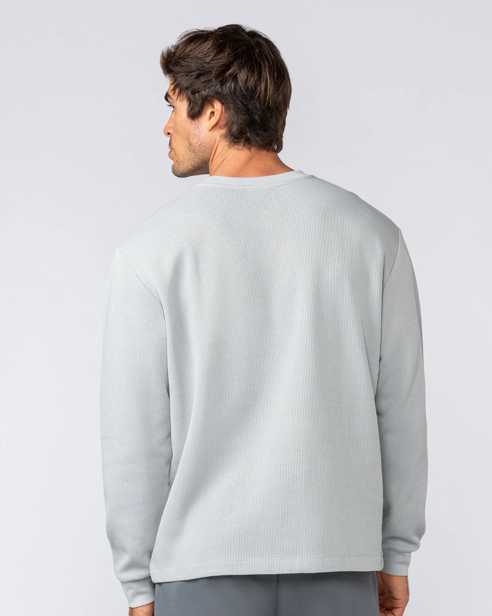 Rib Long Sleeve Tee - Light Grey