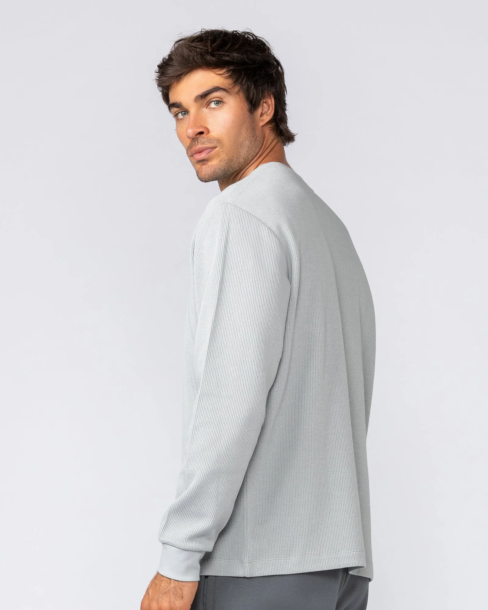 Rib Long Sleeve Tee - Light Grey