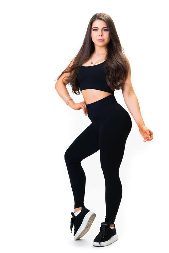 RIBBED-AIR LEGGINGS - BLACK