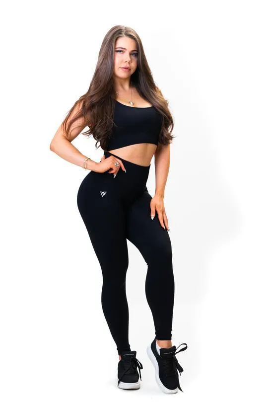 RIBBED-AIR LEGGINGS - BLACK