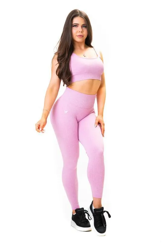 RIBBED-AIR LEGGINGS - LIGHT PINK