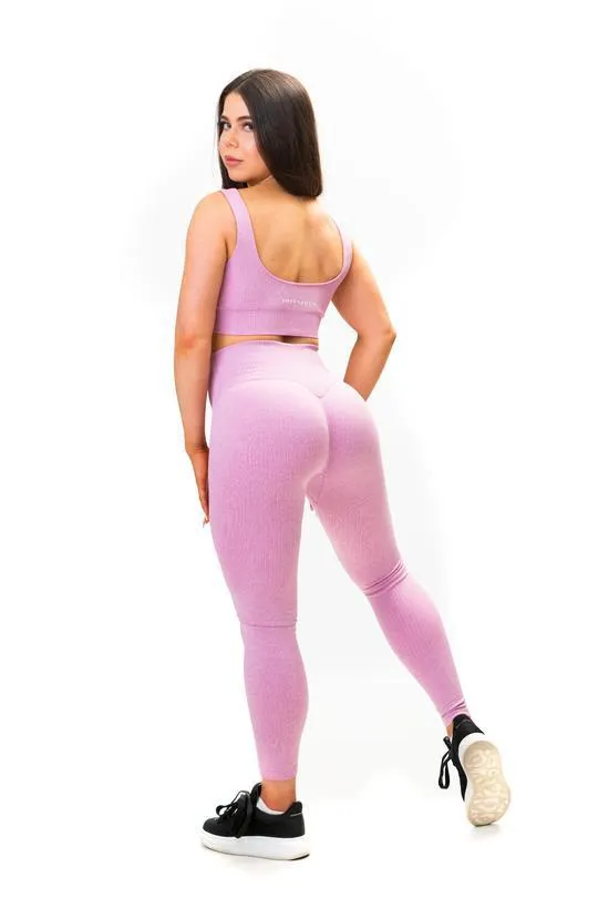 RIBBED-AIR LEGGINGS - LIGHT PINK