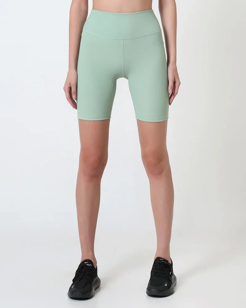 Ribbed Bike Short - Green