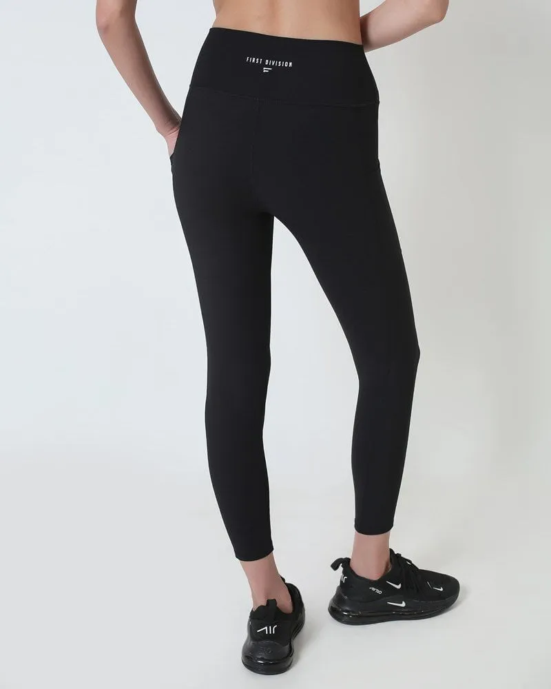 Ribbed Cross Legging - Black