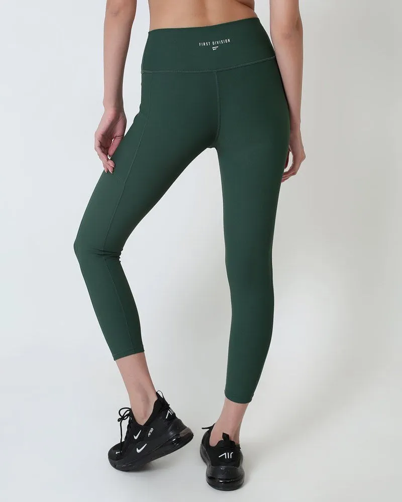 Ribbed Cross Legging - Green