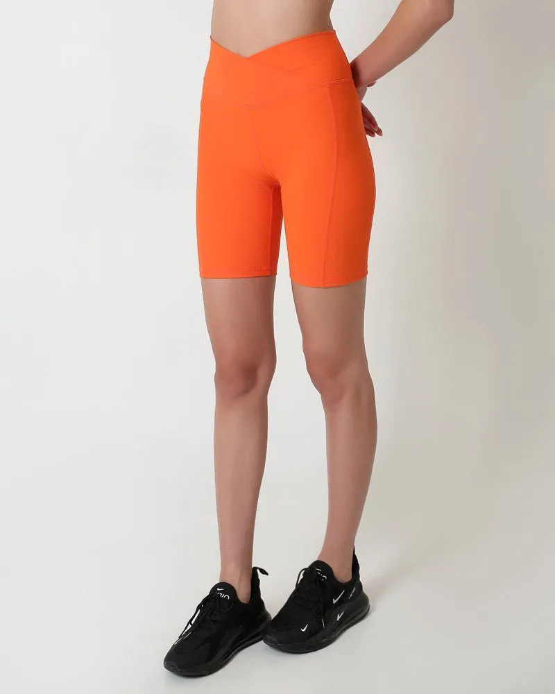 Ribbed Cross Short - Orange