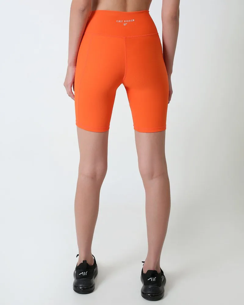 Ribbed Cross Short - Orange