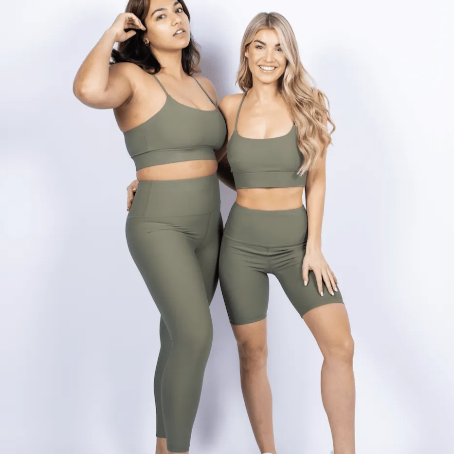 Ribbed Leggings - Olive