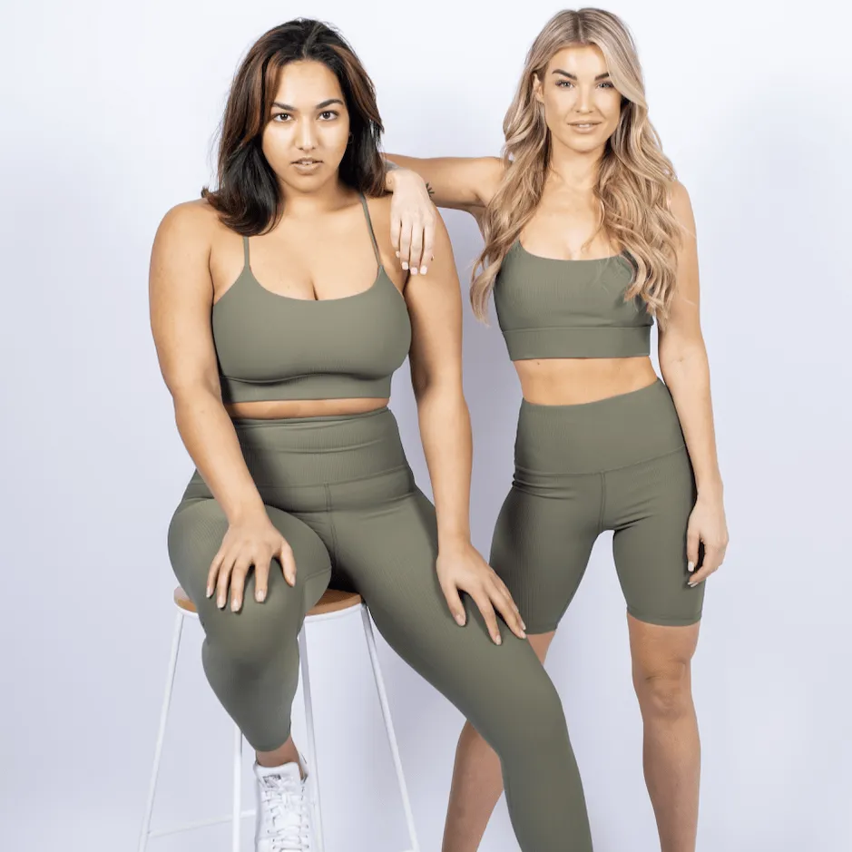 Ribbed Leggings - Olive