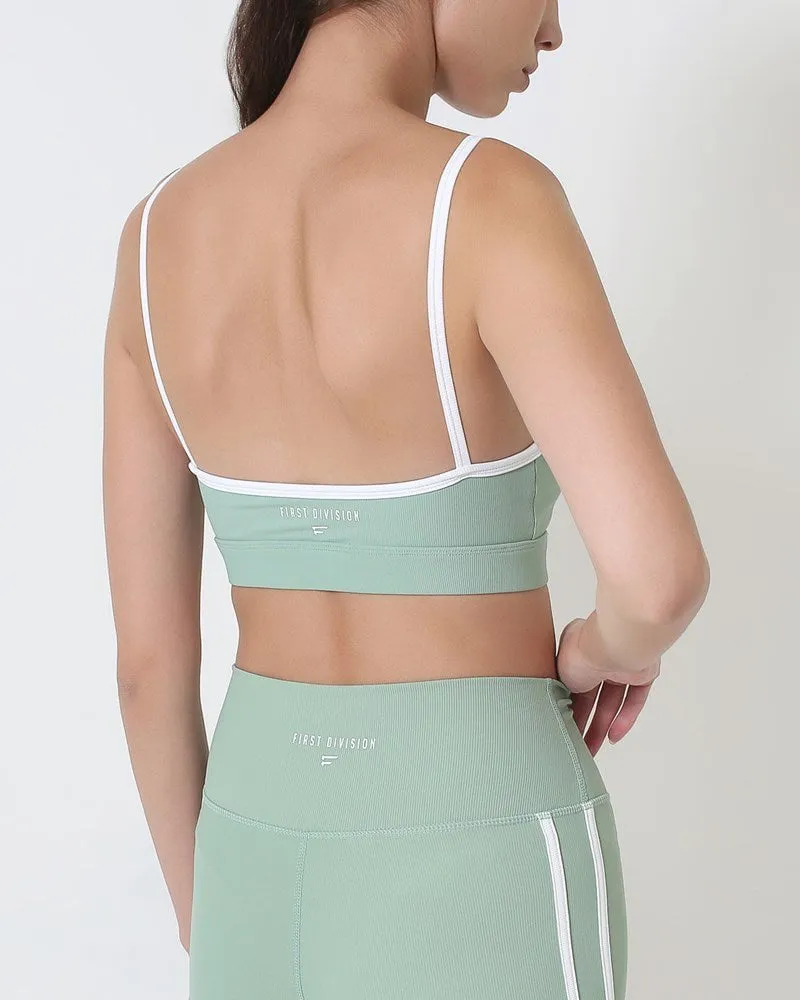 Ribbed Strap Bra - Green