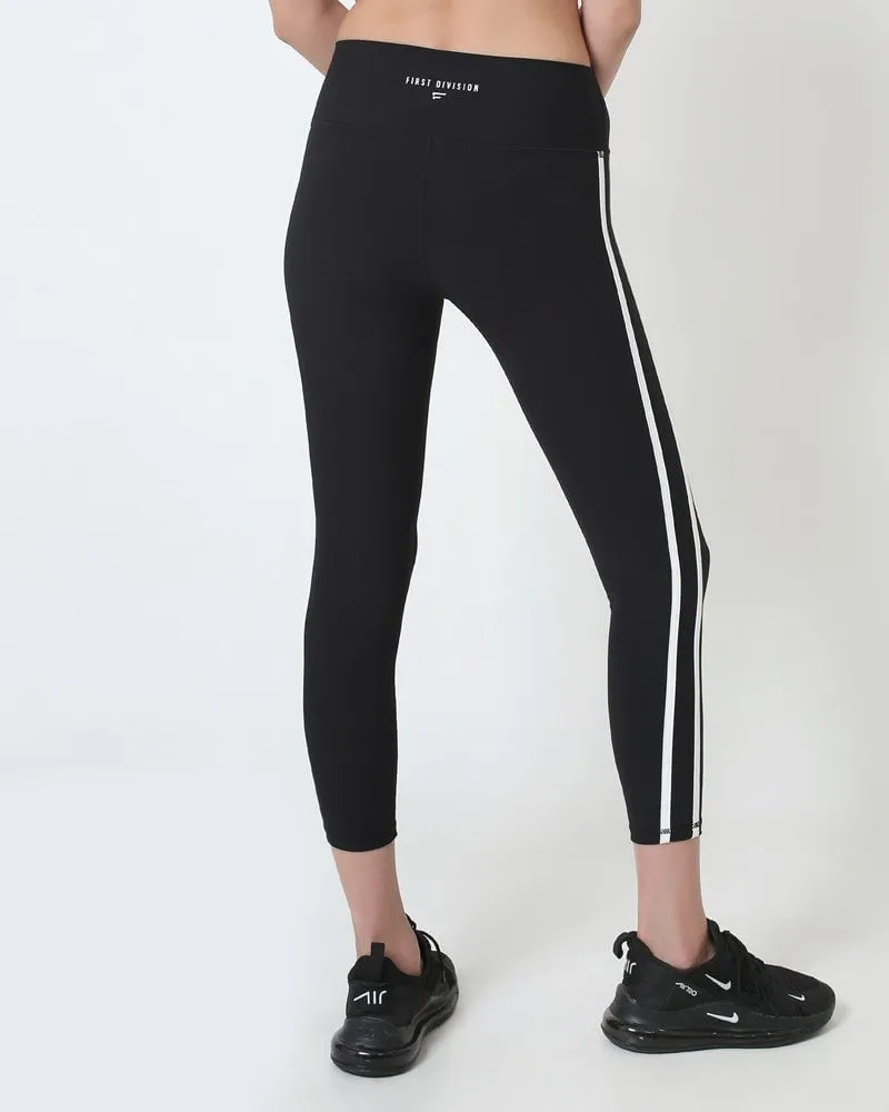 Ribbed Stripe Legging - Black