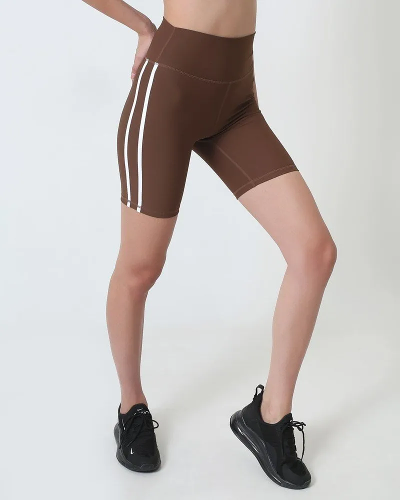 Ribbed Stripe Short - Beige