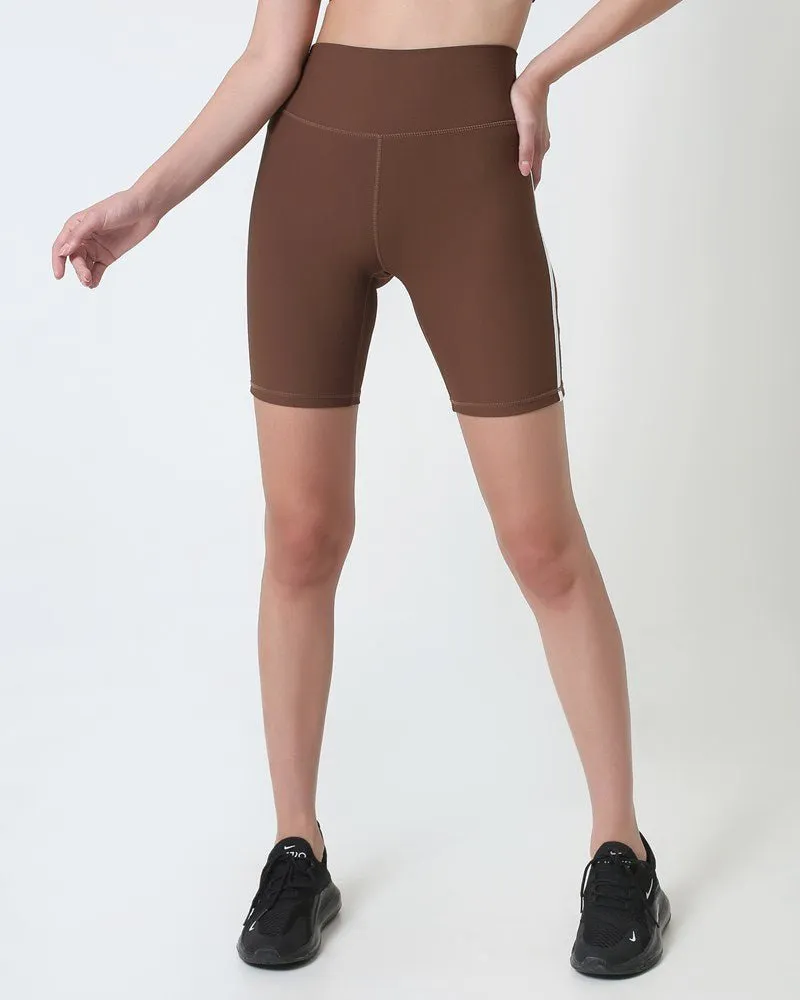 Ribbed Stripe Short - Beige