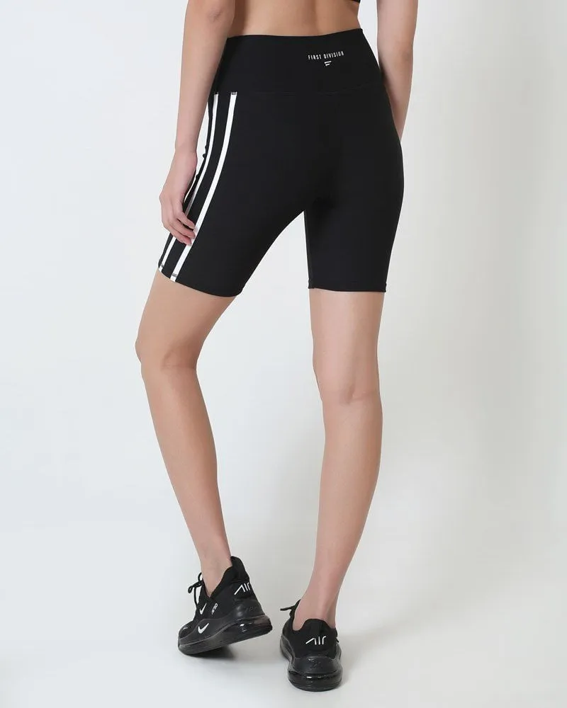 Ribbed Stripe Short - Black