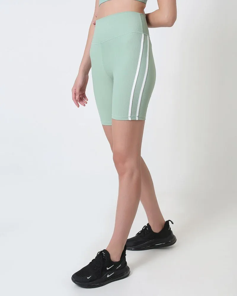 Ribbed Stripe Short - Green
