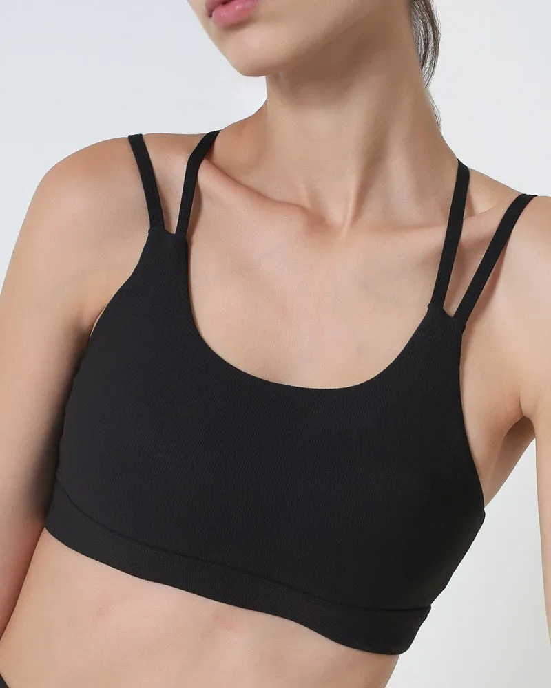 Ribbed X Bra - Black