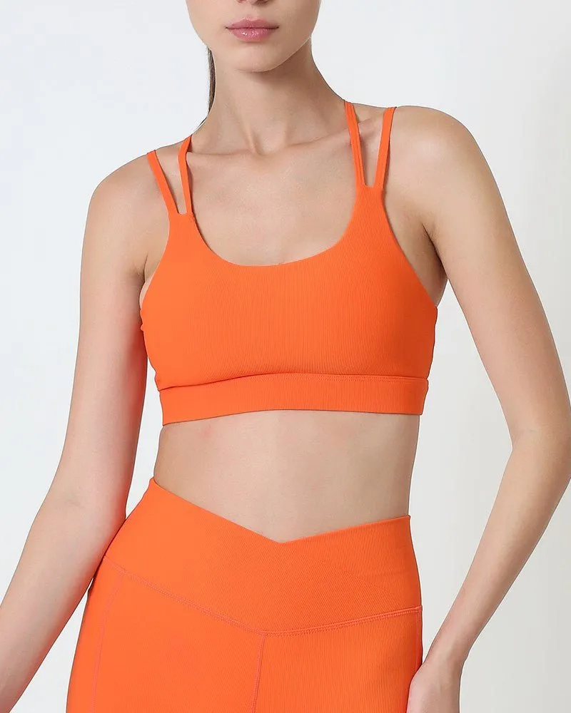 Ribbed X Bra - Orange