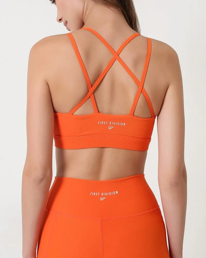 Ribbed X Bra - Orange