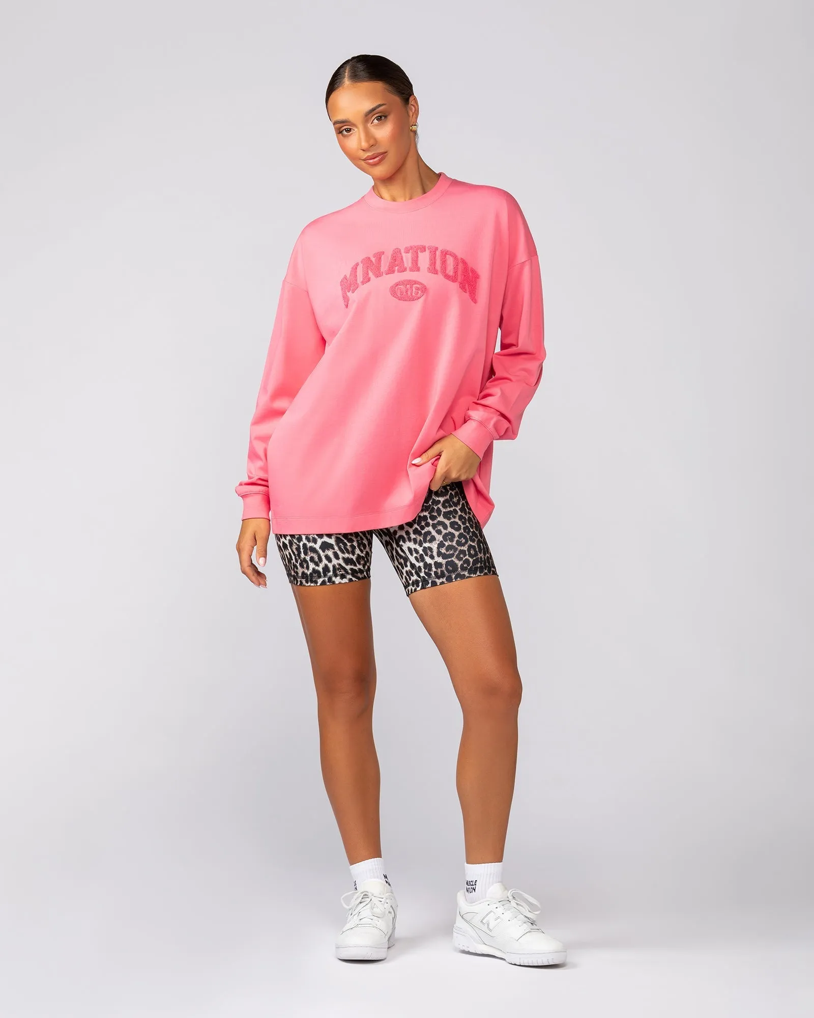 Stats Oversized Long Sleeve Tee - Calypso
