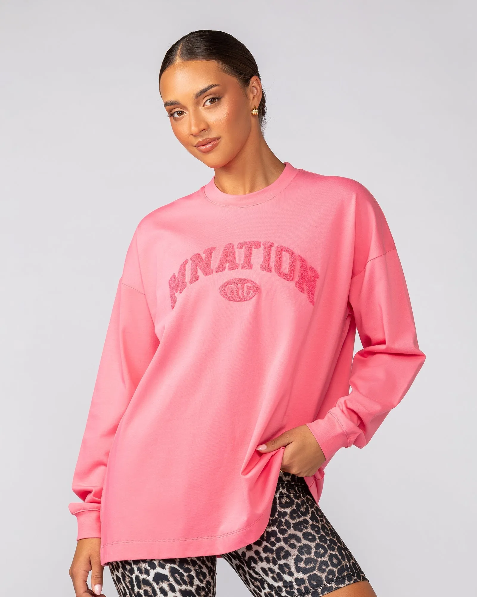 Stats Oversized Long Sleeve Tee - Calypso