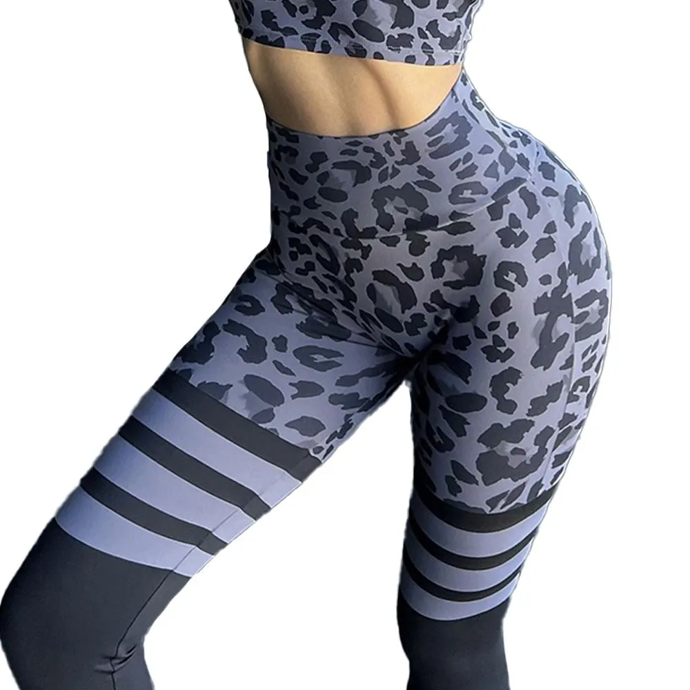 Thigh High Animal Print Leggings - Grey