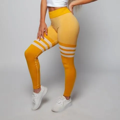 Thigh High Sock Leggings - Yellow