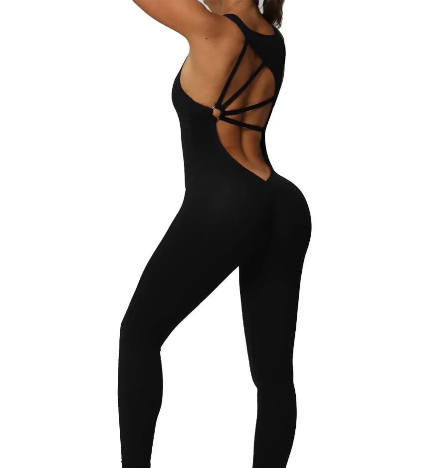 Tiffany Bodysuit Leggings - Jet Black