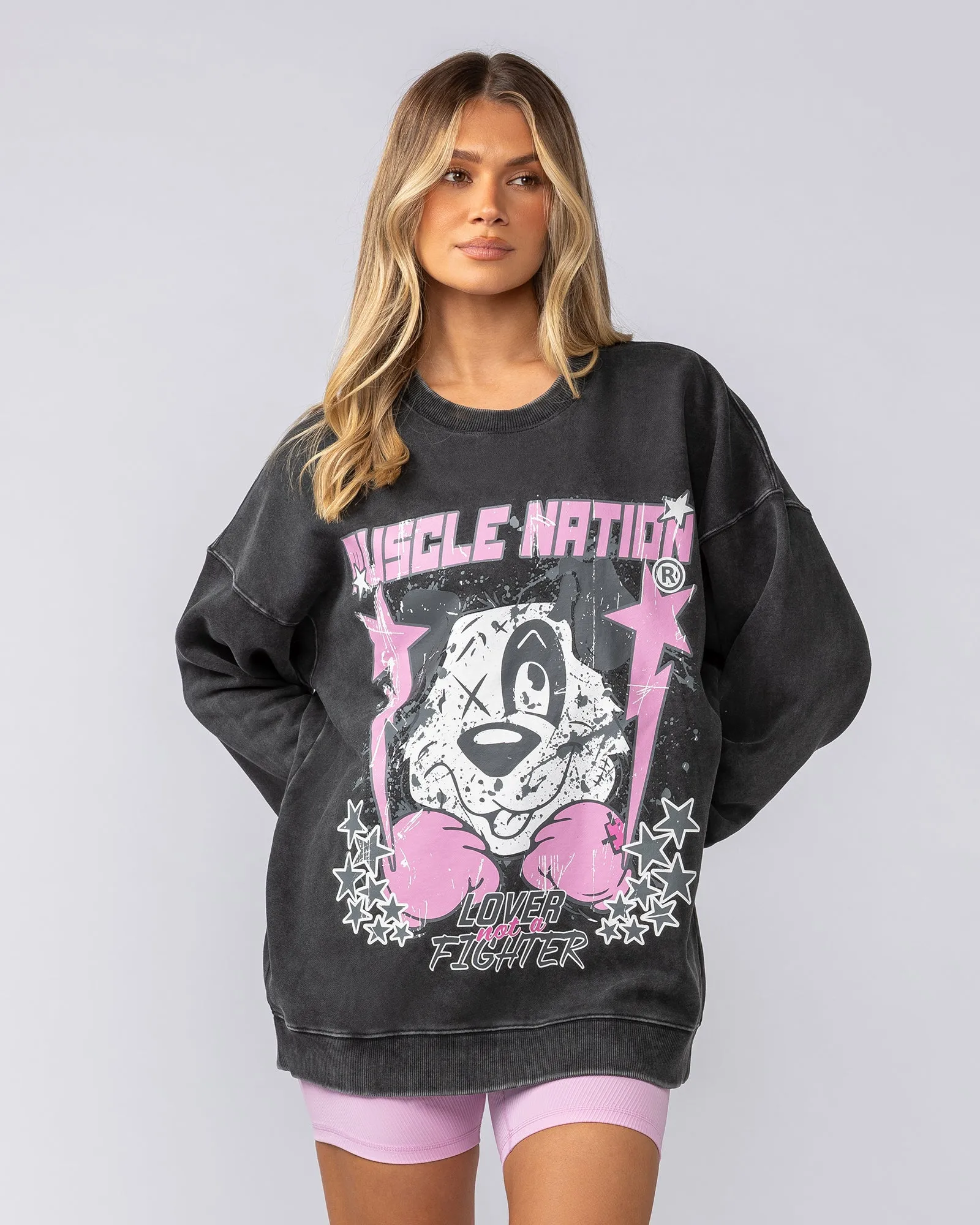 TKO Oversized Vintage Pullover - Washed Black
