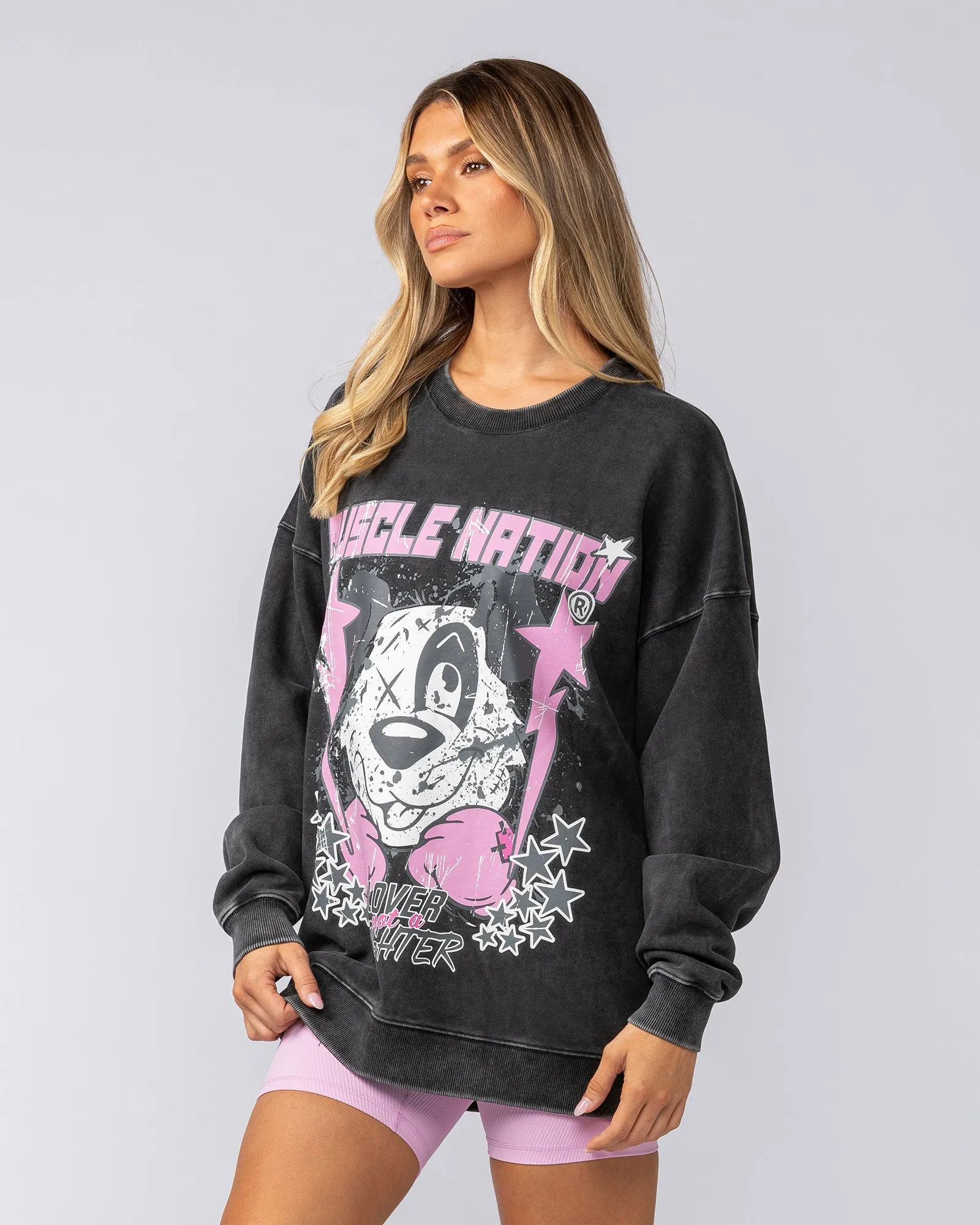 TKO Oversized Vintage Pullover - Washed Black