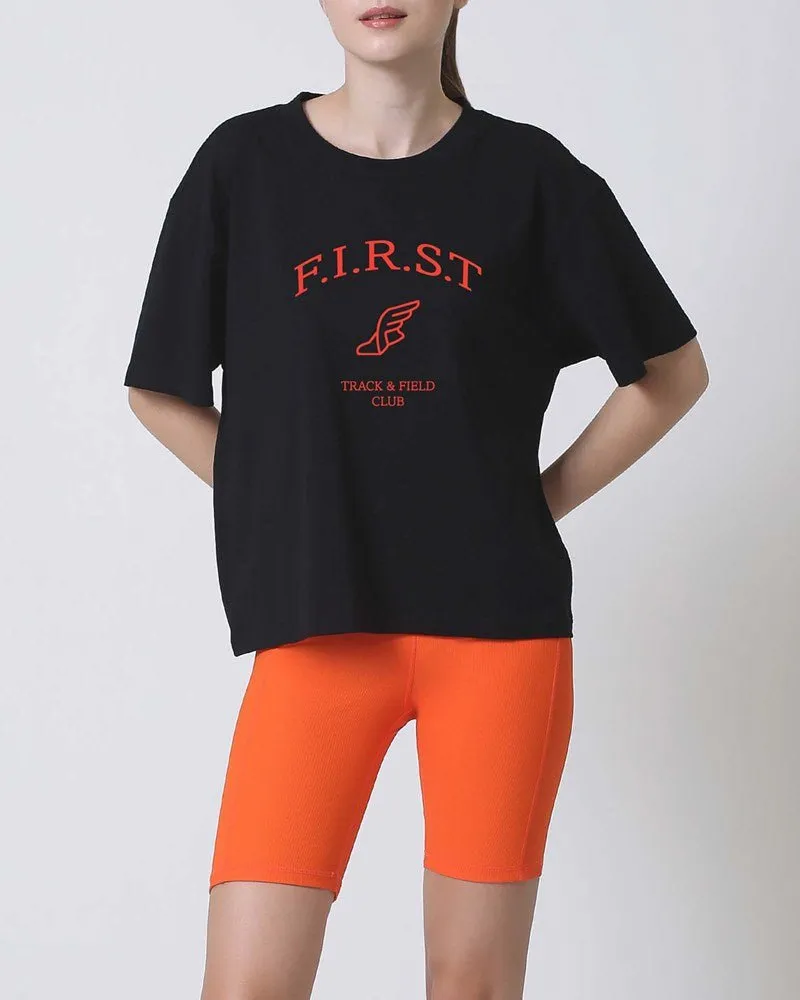 Track and Field Tee - Black/Orange