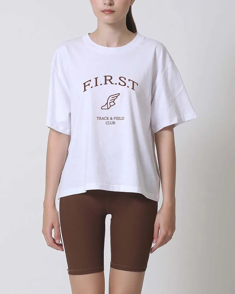 Track and Field Tee - White/Beige
