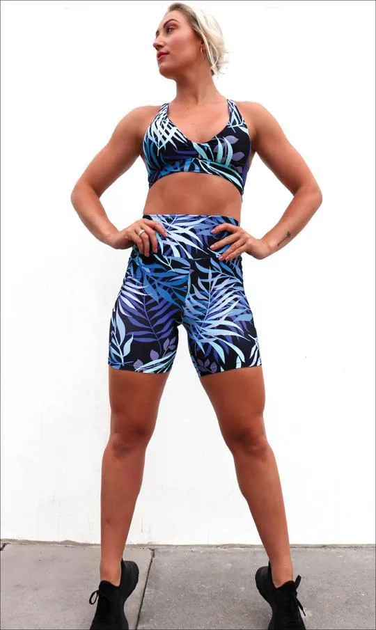 Tropical Palm Midi Shorts with Pockets
