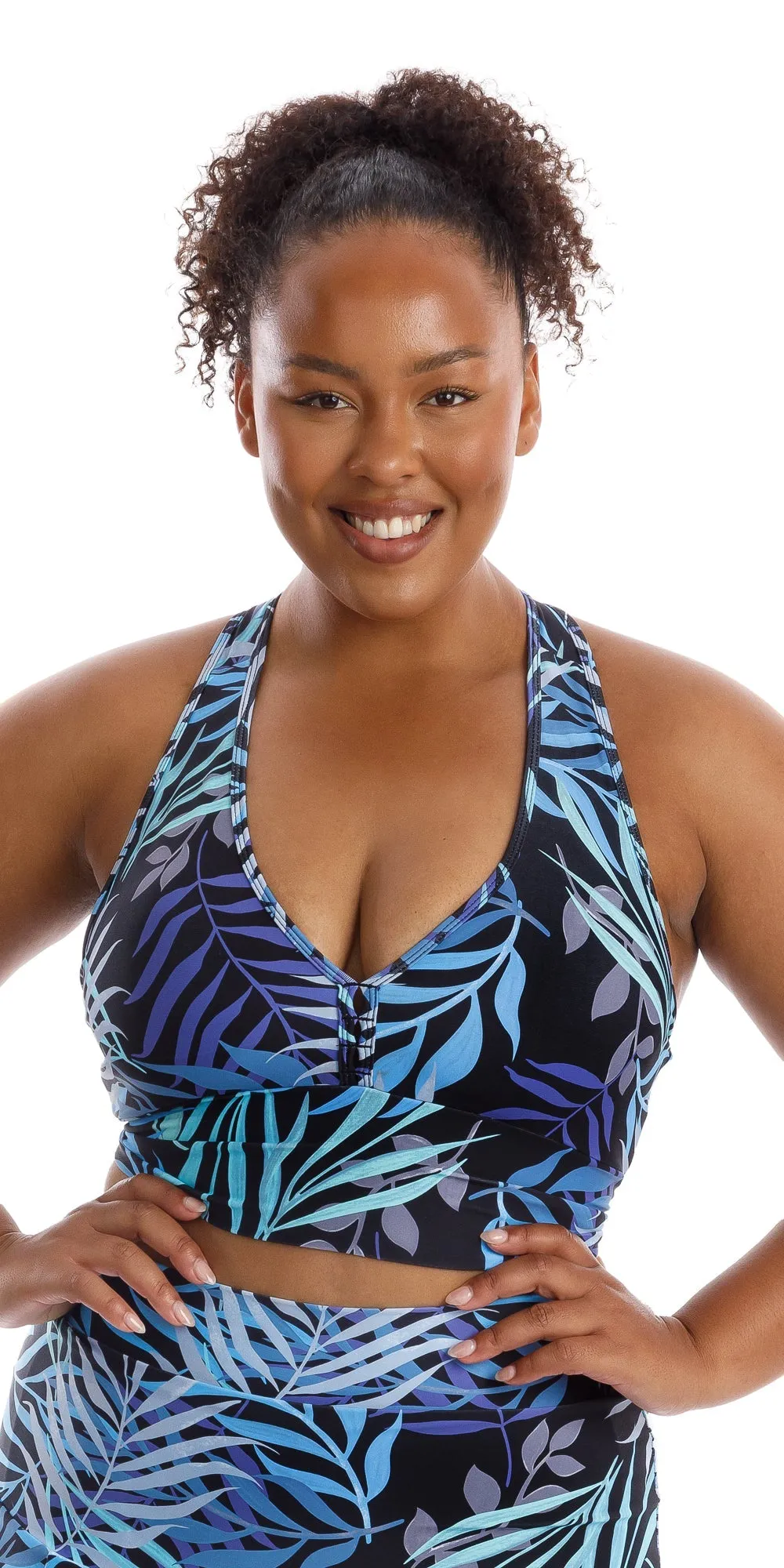 Tropical Palm Racer Back Bra