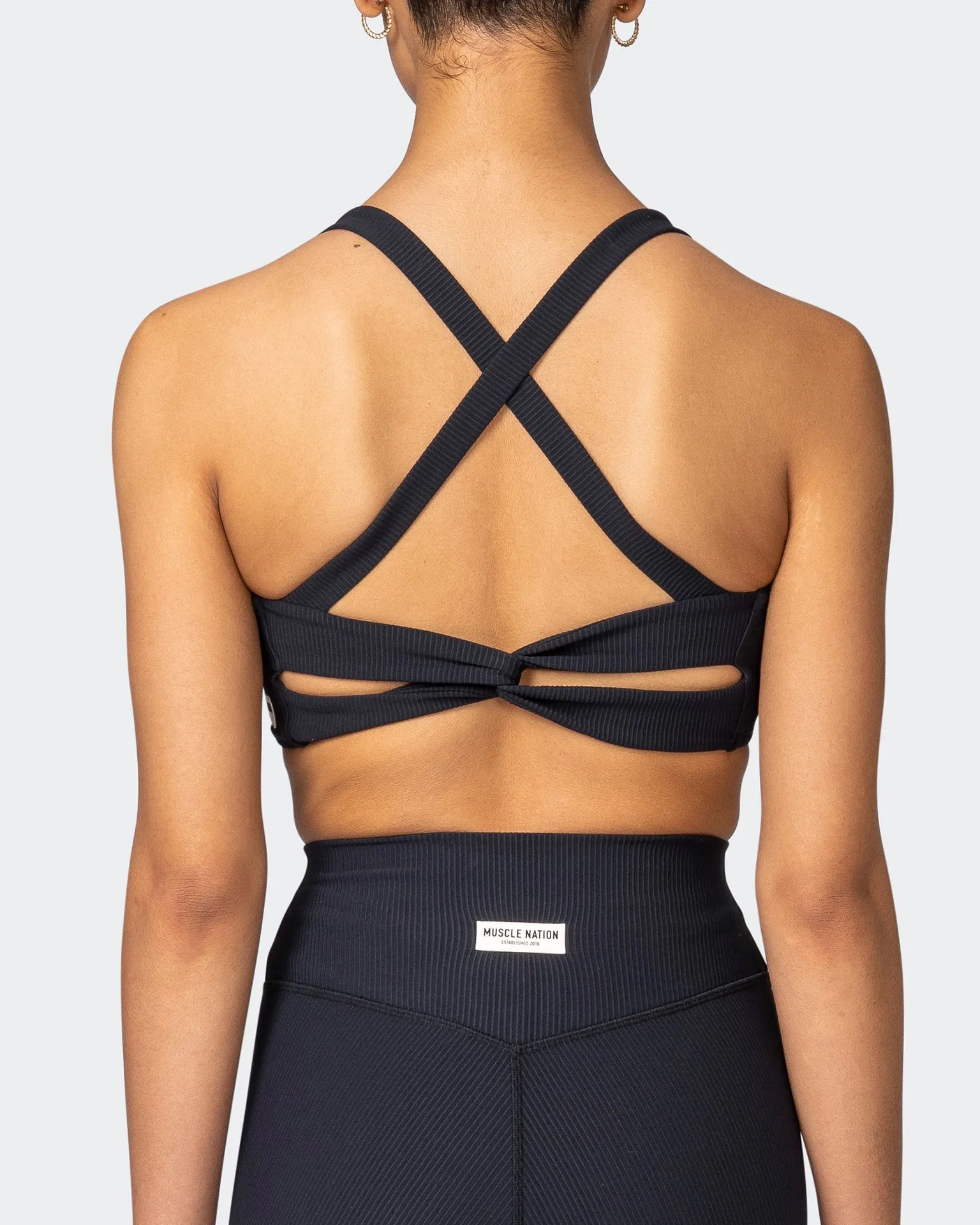 Twist Rib Bra - Black Everyday Support