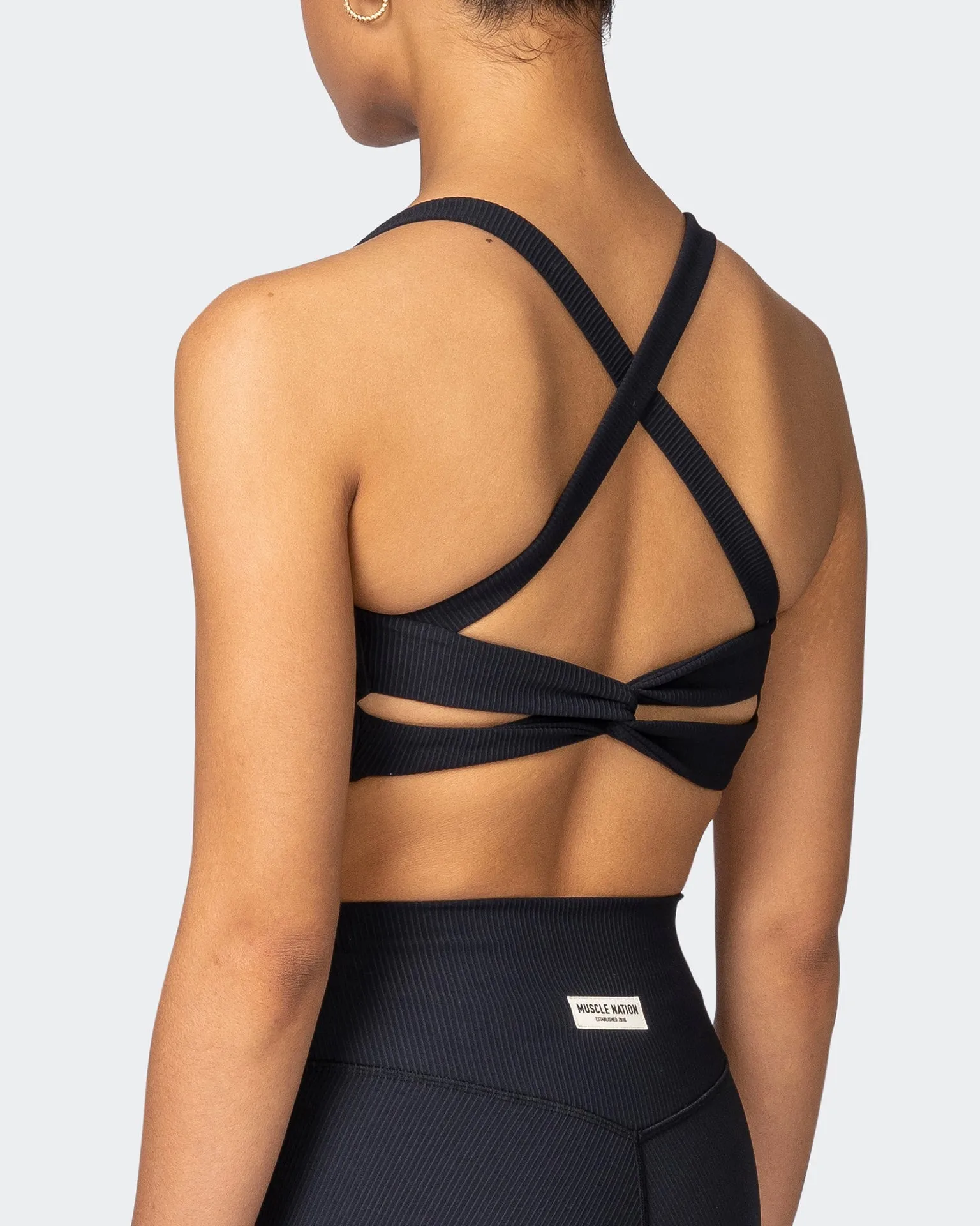 Twist Rib Bra - Black Everyday Support