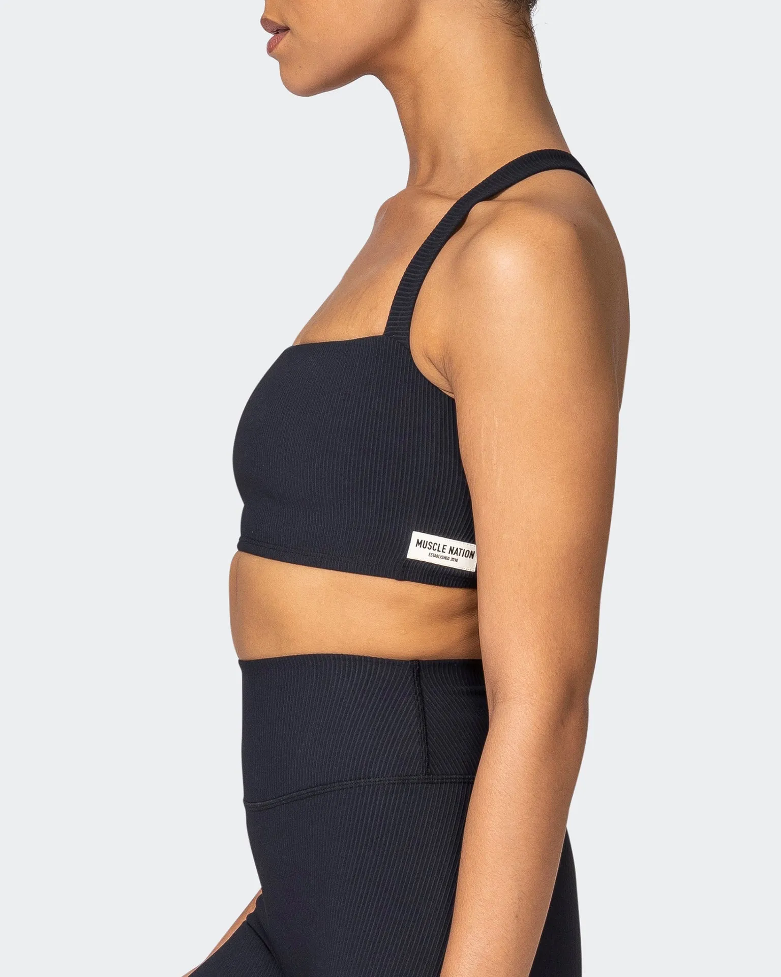 Twist Rib Bra - Black Everyday Support